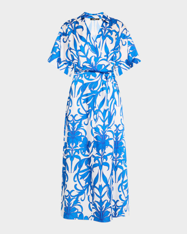 Floral-Print Surplice Midi Dress